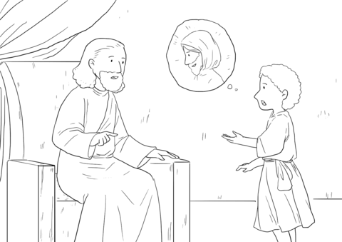 1 Samuel 3 6 18 Samuel Hears God Speaking   Eli Asks Samuel About Jehovah Speaking Coloring Page